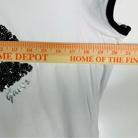 Guess sequins Short sleeve T-shirt, size XXL, white - Picture 8 of 10